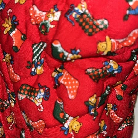 Chosun Christmas Stocking 3D Plush Stuffed Animal Dog Holly Bow Grey & White Dog - Picture 9 of 10